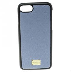 Dolce and Gabbana Blue Dauphine Leather Iphone 7 Case