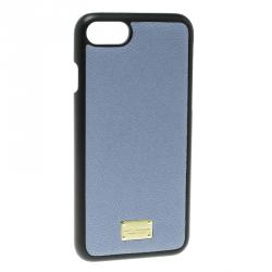 Dolce and Gabbana Blue Dauphine Leather Iphone 7 Case