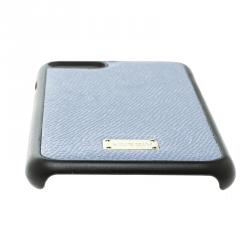 Dolce and Gabbana Blue Dauphine Leather Iphone 7 Case