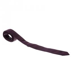 Pre Owned Dolce and Gabbana Burgundy Skinny Silk Tie