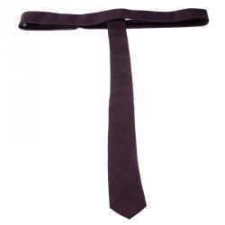 Pre Owned Dolce and Gabbana Burgundy Skinny Silk Tie