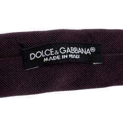Pre Owned Dolce and Gabbana Burgundy Skinny Silk Tie