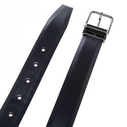 Pre Owned Dolce and Gabbana Dark Grey Leather Belt 115cm