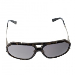 Pre Owned Dolce and Gabbana Green Camo/Bronze Mirror DG 2167 Aviator Sunglasses