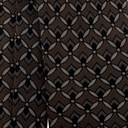 Dolce and Gabbana Brown Printed Silk Crepe Super Skinny Tie