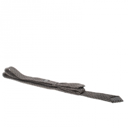 Dolce and Gabbana Brown Printed Silk Crepe Super Skinny Tie