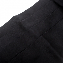 Dolce and Gabbana Black Silk Satin Pleated Cummerbund Size 50