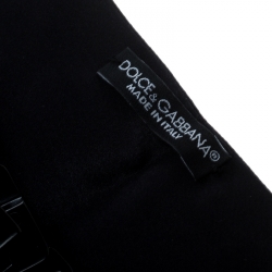 Dolce and Gabbana Black Silk Satin Pleated Cummerbund Size 50