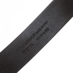 مملوكة مسبقًا Dolce & Gabbana Dark Brown Leather D&G Buckle Belt 100cm