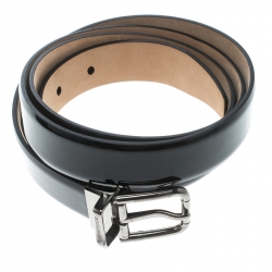 مملوكة مسبقًا حزام دولتشي أند جابانا جلد أسود لامع 110 سم