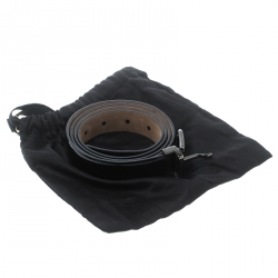 مملوكة مسبقًا حزام دولتشي أند جابانا جلد أسود لامع 110 سم