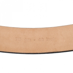 مملوكة مسبقًا Dolce and Gabbana Navy Blue Leather Buckle Belt 115CM