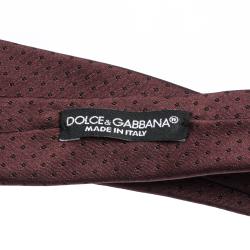 Dolce & Gabbana Bordeaux Silk Jacquard Blade Tie