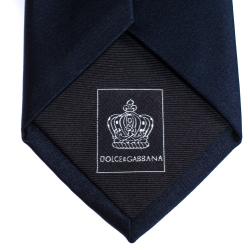 Pre Owned Dolce & Gabbana Midnight Blue Silk Satin Tie