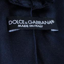 Pre Owned Dolce & Gabbana Midnight Blue Silk Satin Tie