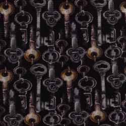 مملوكة مسبقًا Dolce and Gabbana Black Key Print Silk Tie