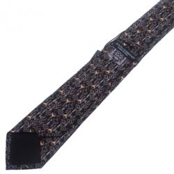 مملوكة مسبقًا Dolce and Gabbana Black Key Print Silk Tie
