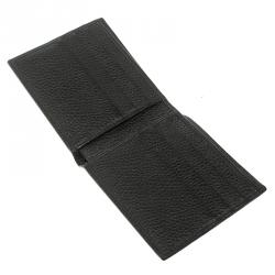 Pre Owned محفظة دولتشي أند غابانا طية ثنائية CC بوتلتو راديو جلد سوداء