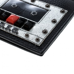 Dolce and Gabbana Black Leather Bottalato Radio 6 CC Bifold Wallet