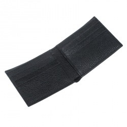 Dolce and Gabbana Black Leather Bottalato Radio 6 CC Bifold Wallet