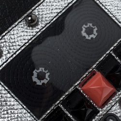 Dolce and Gabbana Black Leather Bottalato Radio 6 CC Bifold Wallet