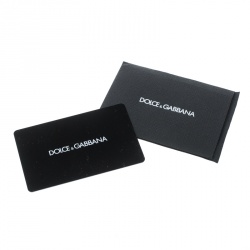 Dolce and Gabbana Black Leather Bottalato Radio 6 CC Bifold Wallet