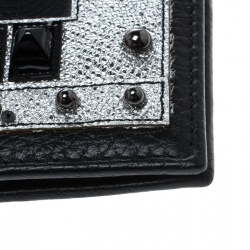 Dolce and Gabbana Black Leather Bottalato Radio 6 CC Bifold Wallet