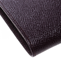 Pre Owned Dolce & Gabbana Burgundy Leather Bifold Wallet