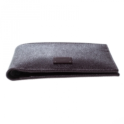 Pre Owned Dolce & Gabbana Burgundy Leather Bifold Wallet