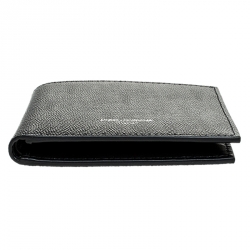 Pre Owned Dolce & Gabbana Black Leather Bifold Wallet