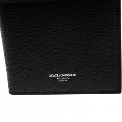 Pre Owned Dolce & Gabbana Black Leather Bifold Wallet