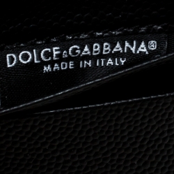 Pre Owned Dolce and Gabbana Black Vitello Leather Card Holder