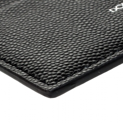 Pre Owned Dolce and Gabbana Black Vitello Leather Card Holder