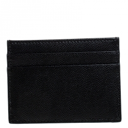 Pre Owned Dolce and Gabbana Black Vitello Leather Card Holder