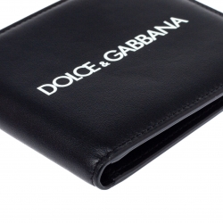 Pre Owned Dolce & Gabbana Logo Print Leather Bifold Wallet