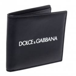 Pre Owned Dolce & Gabbana Logo Print Leather Bifold Wallet