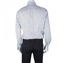 Pre Owned قميص دولتشي أند غابانا أكمام طويلة قصة مخطط درايكشنال ذهبي XL