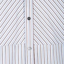 Pre Owned قميص دولتشي أند غابانا أكمام طويلة قصة مخطط درايكشنال ذهبي XL