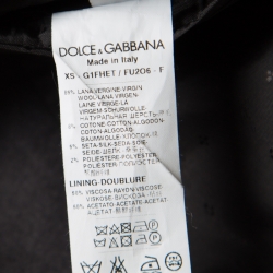 Pre Owned Dolce and Gabbana Black Wool Blend Velvet Trim Blazer M