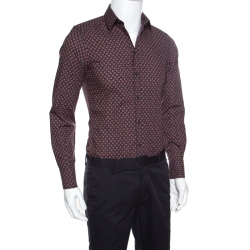 مملوكة مسبقًا قميص دولتشي أند غابانا أزرار أمامية طباعة هندسية متعدد الألوان ذهبي S