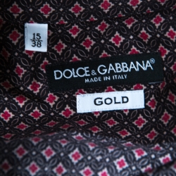 مملوكة مسبقًا قميص دولتشي أند غابانا أزرار أمامية طباعة هندسية متعدد الألوان ذهبي S