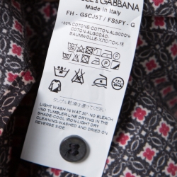 مملوكة مسبقًا قميص دولتشي أند غابانا أزرار أمامية طباعة هندسية متعدد الألوان ذهبي S