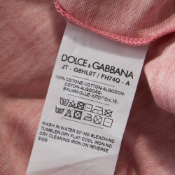Pre Owned تي شيرت دولتشي أند غابانا جيرسيه قطن أحمر قلب L