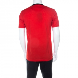 Pre Owned تي شيرت دولتشي أند غابانا جيرسيه قطن أحمر قلب L