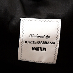 مملوكة مسبقًا بدلة دولتشي أند غابانا مارتيني ثلاثة قطع جاكارد عنابي وأسود XXL