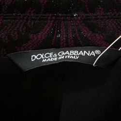 مملوكة مسبقًا بدلة دولتشي أند غابانا مارتيني ثلاثة قطع جاكارد عنابي وأسود XXL