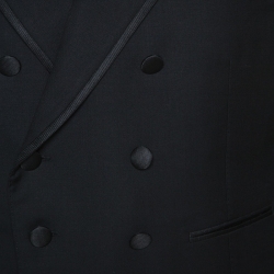 مملوكة مسبقًا Dolce & Gabbana Black Wool Three Piece Tailcoat Suit XL