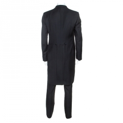 مملوكة مسبقًا Dolce & Gabbana Black Wool Three Piece Tailcoat Suit XL