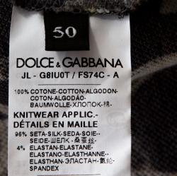 Pre Owned Dolce & Gabbana Black Crown Print Cotton Polo T-Shirt L