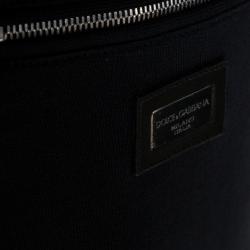 Pre Owned بنطلون رياضي دولتشي أند غابانا مزين بلوحة فضية محفور عليها شعار الماركة قطن أزرق كحلي مقاس إيطالي 50